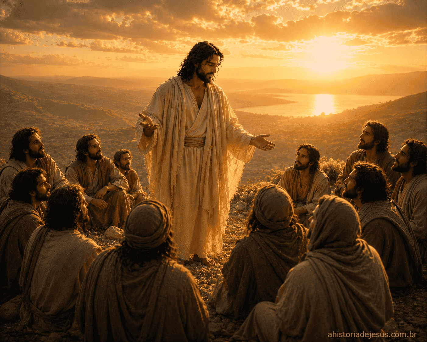 Jesus dando as últimas instruções aos discípulos