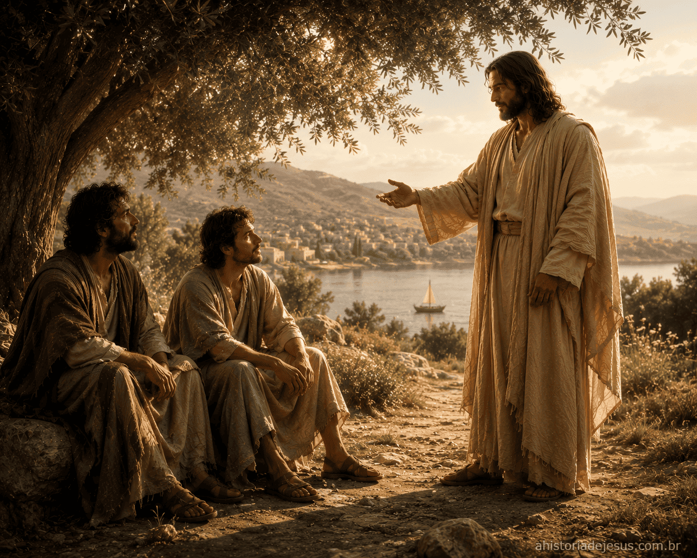 Jesus chamando Filipe e Bartolomeu (Natanael)
