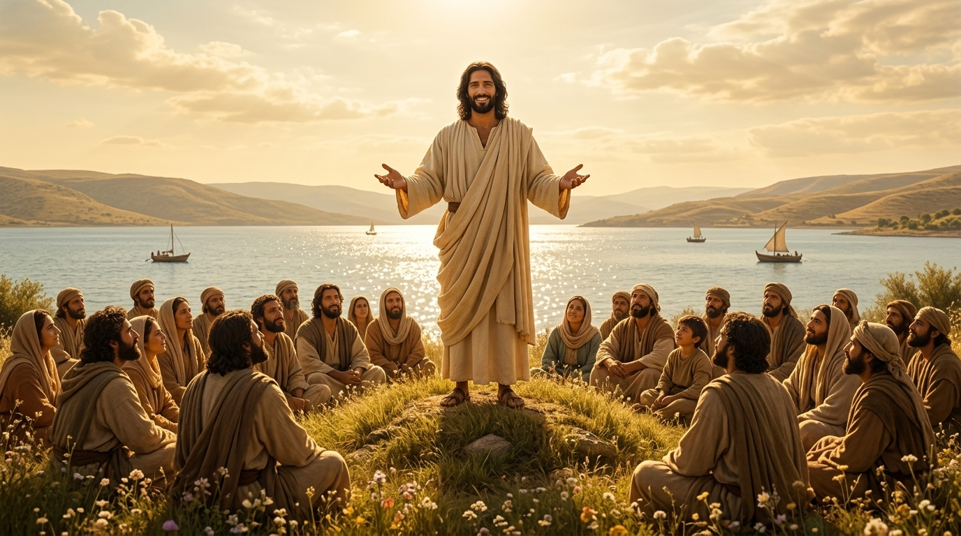 Jesus ensinando Seus discípulos na Galileia