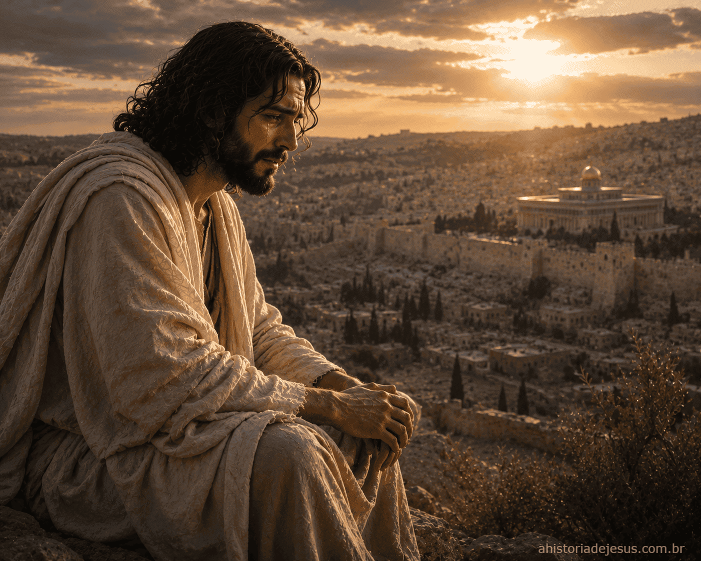 Jesus lamenta sobre Jerusalém, prevendo sua destruição