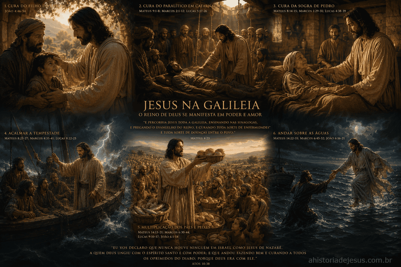 Jesus realizando milagres na Galileia